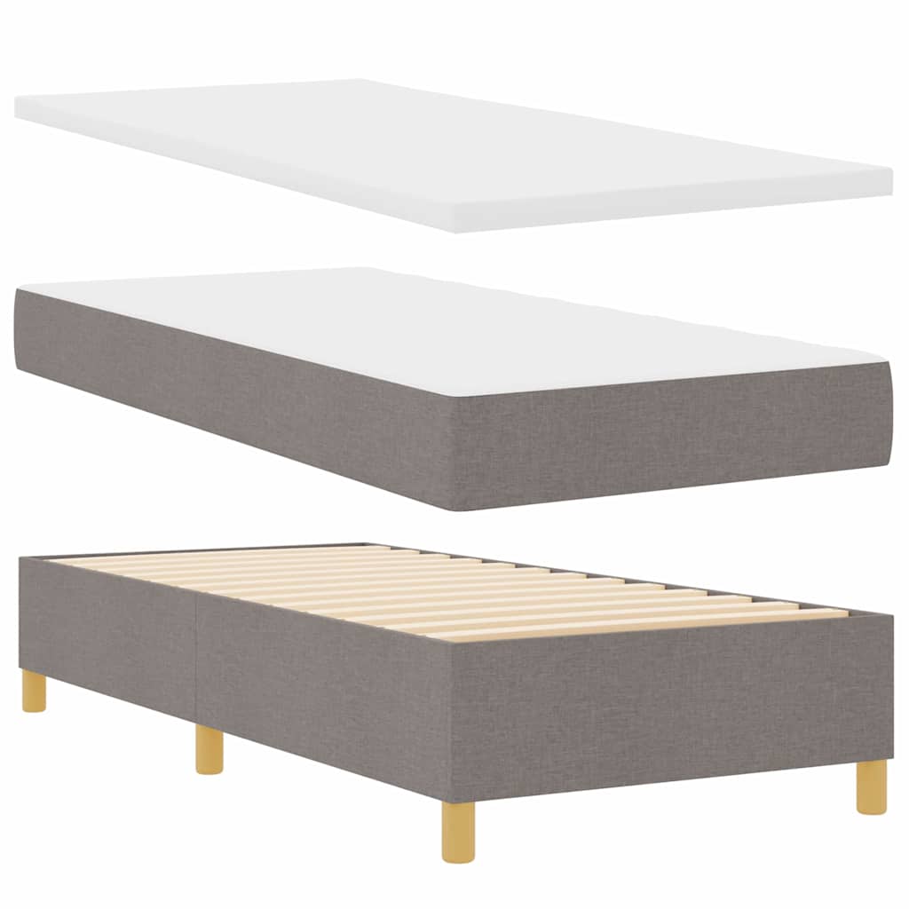 vidaXL Κρεβάτι με ελατήρια με κεφαλάρι Taupe 90 x 190 cm ύφασμα