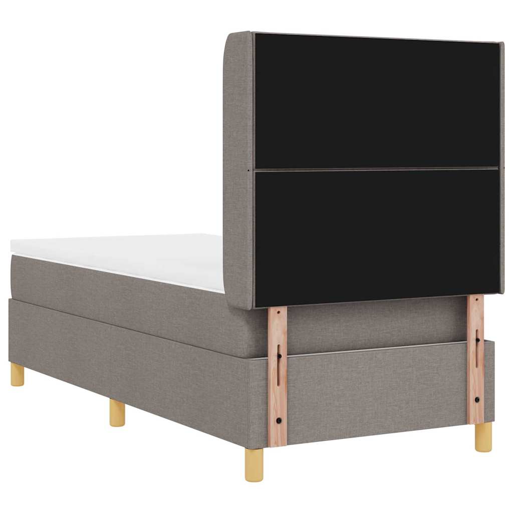 vidaXL Κρεβάτι με ελατήρια με κεφαλάρι Taupe 90 x 190 cm ύφασμα