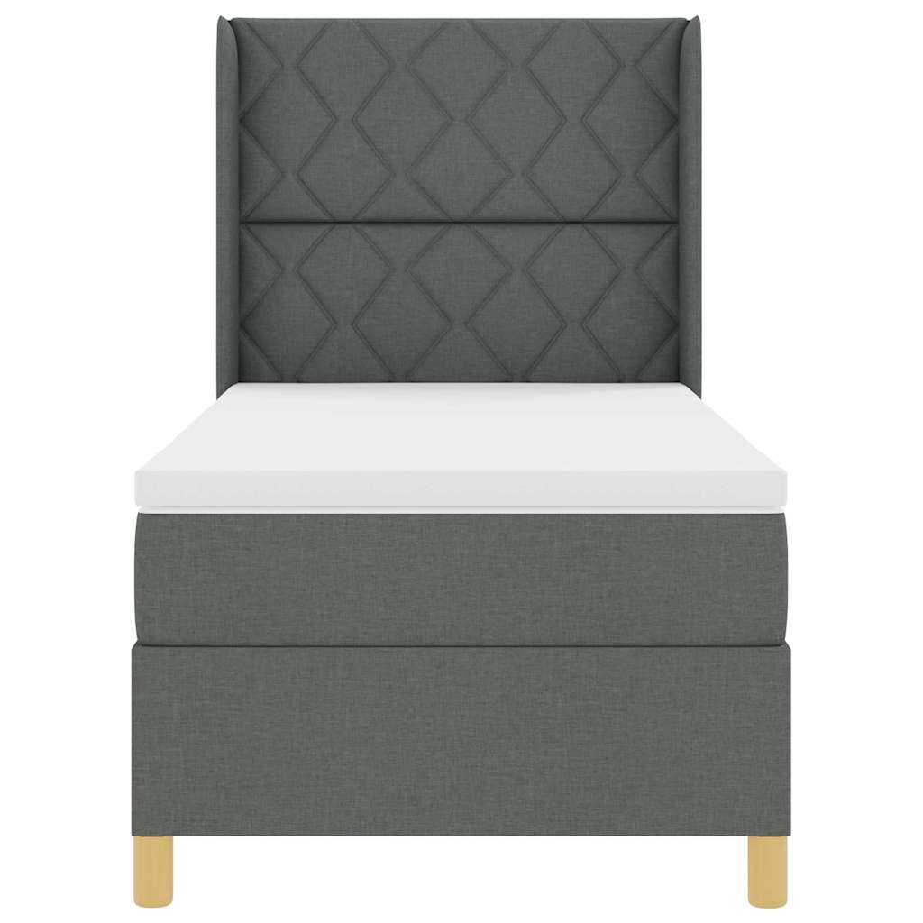 vidaXL Κρεβάτι με ελατήρια με κεφαλάρι Γκρι 100 x 200 cm ύφασμα