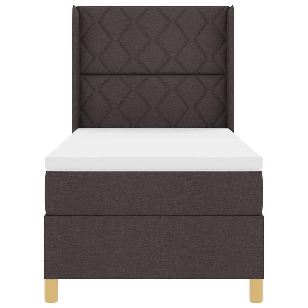vidaXL Κρεβάτι με ελατήρια με στρώμα Καφέ 140 x 200 cm ύφασμα