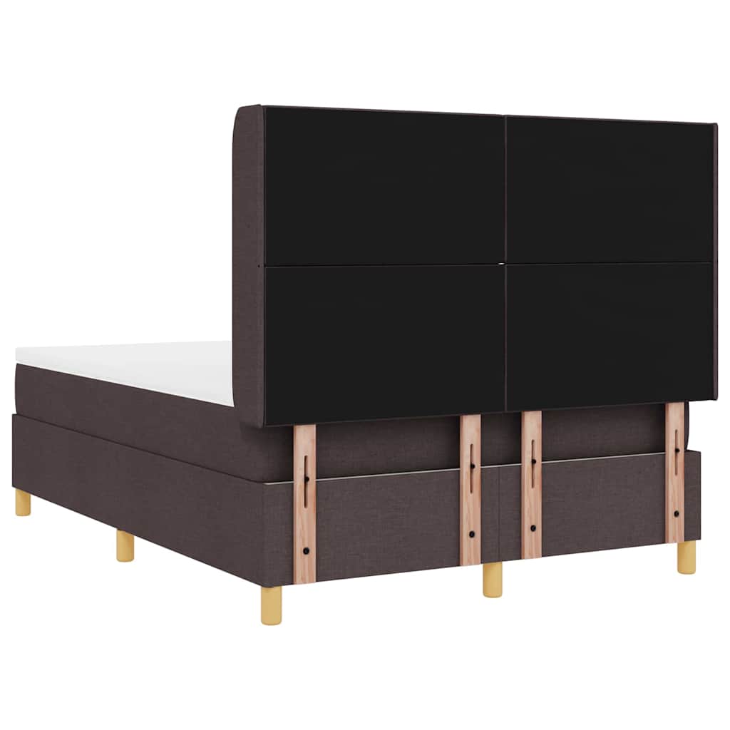 vidaXL Κρεβάτι με ελατήρια με κεφαλάρι Καφέ 140 x 190 cm ύφασμα
