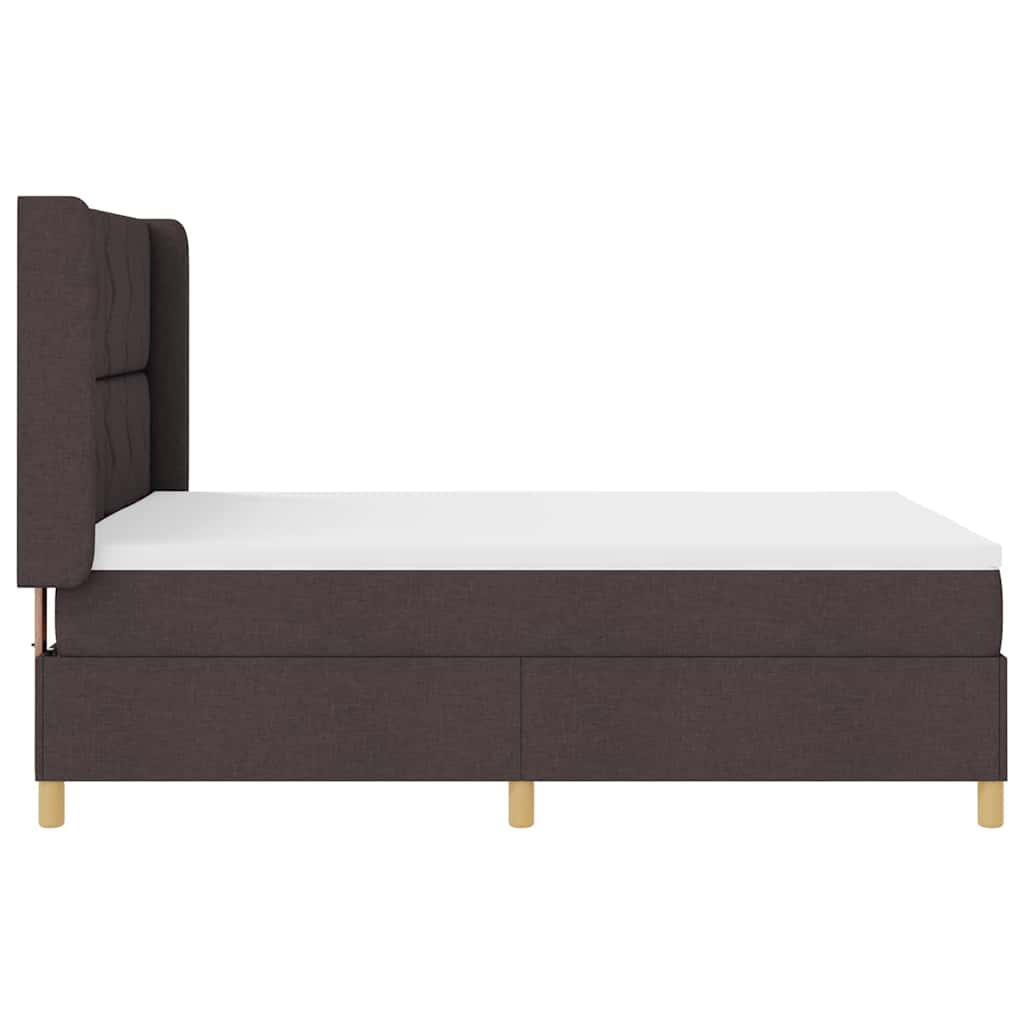 vidaXL Κρεβάτι με ελατήρια με κεφαλάρι Καφέ 140 x 190 cm ύφασμα