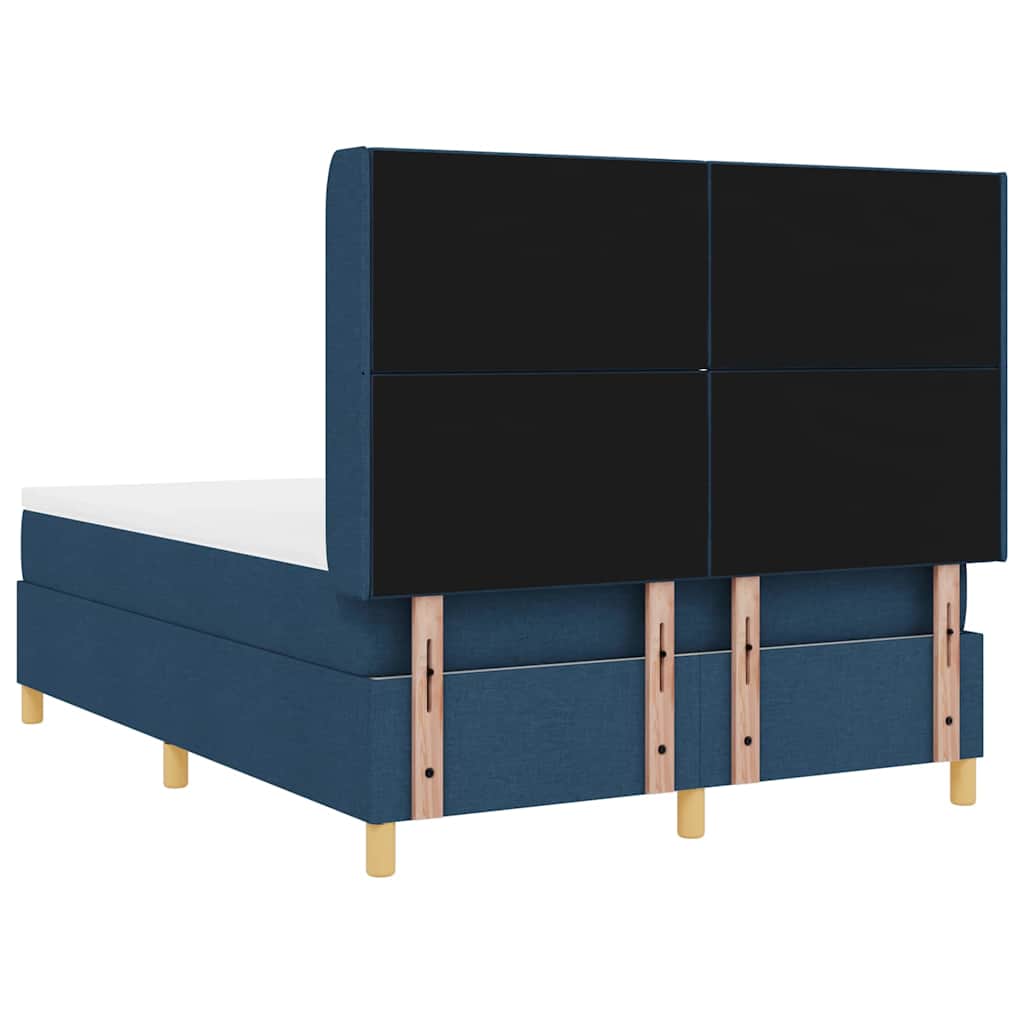 vidaXL Κρεβάτι με ελατήρια με κεφαλάρι Μπλε 140 x 200 cm ύφασμα