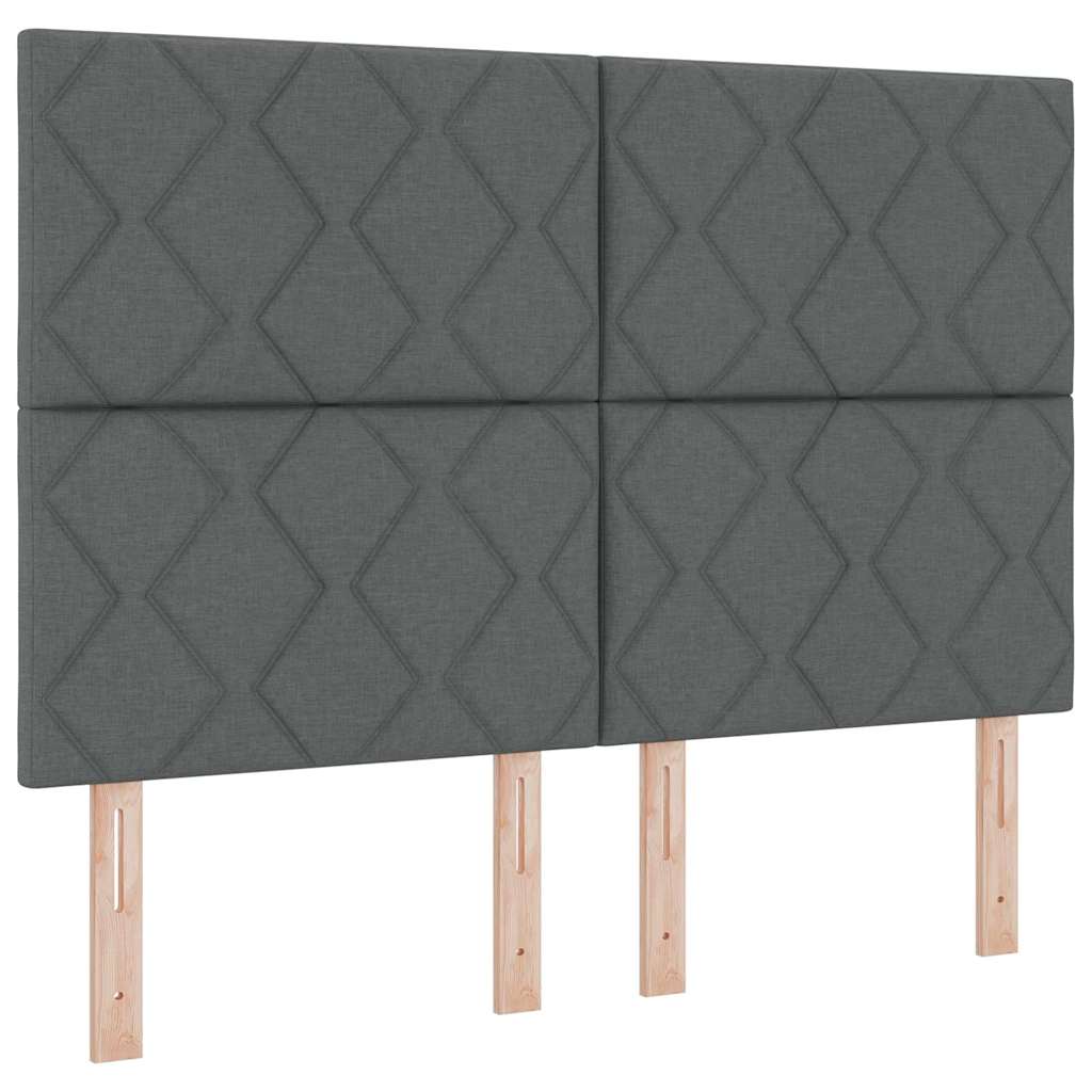 vidaXL Κρεβάτι με ελατήρια με κεφαλάρι Γκρι 160 x 200 cm ύφασμα