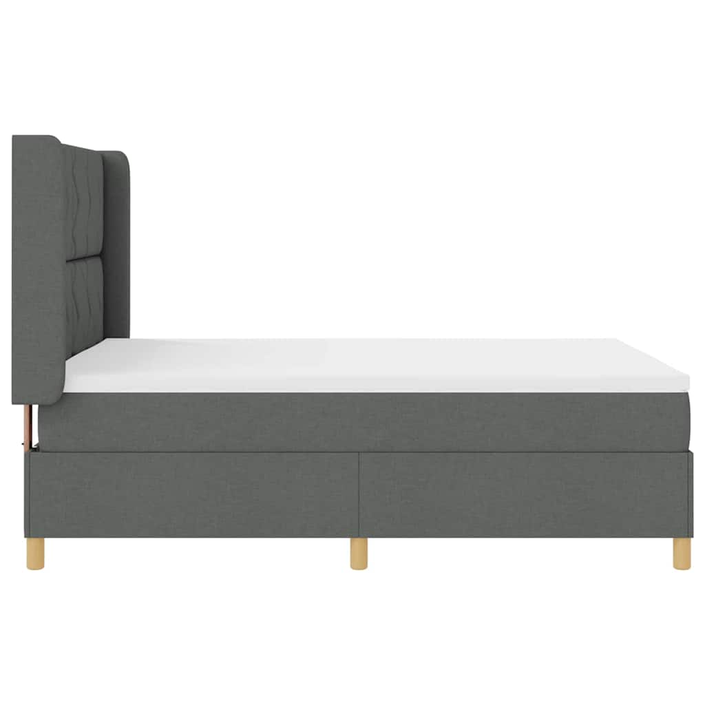 vidaXL Κρεβάτι με ελατήρια με κεφαλάρι Γκρι 160 x 200 cm ύφασμα