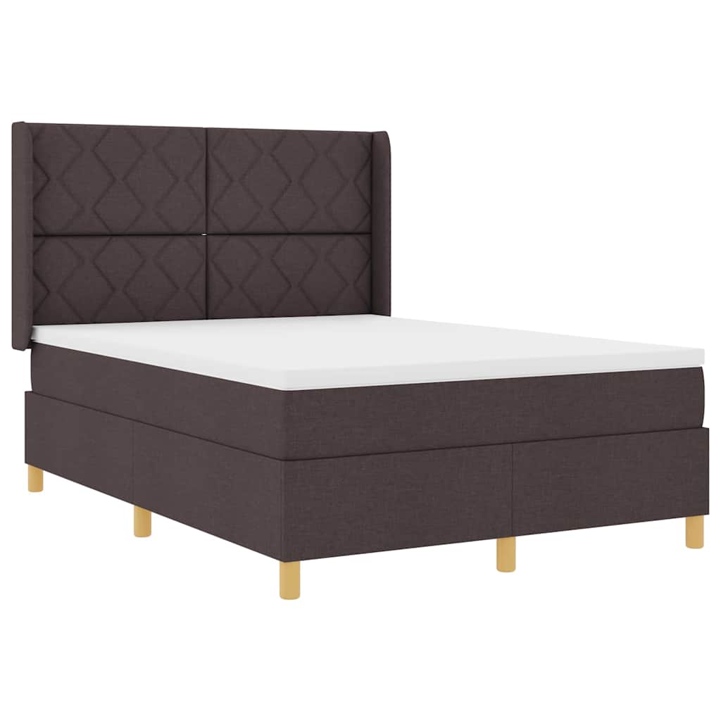 vidaXL Κρεβάτι με ελατήρια με κεφαλάρι Καφέ 160 x 200 cm ύφασμα