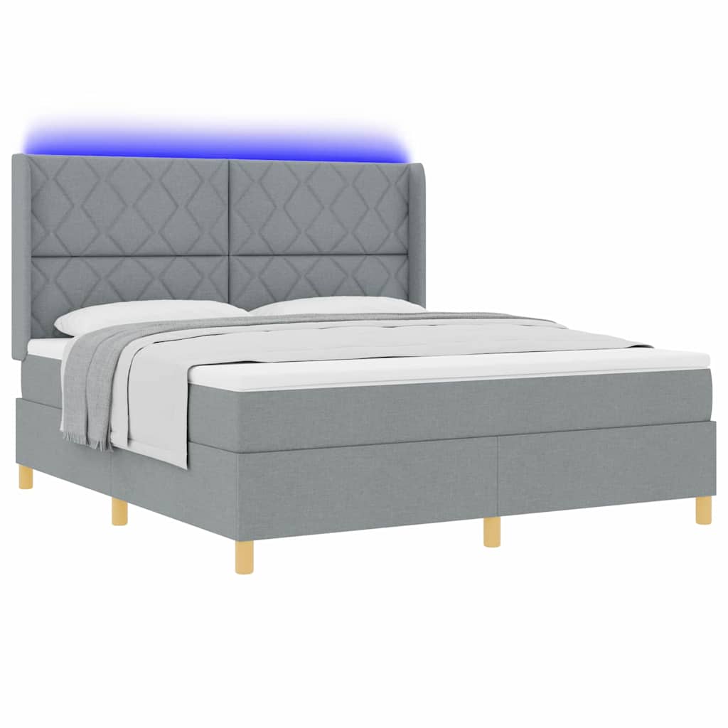 vidaXL Κρεβάτι με ελατήρια Ανοιχτό γκρι 180 x 200 cm ύφασμα