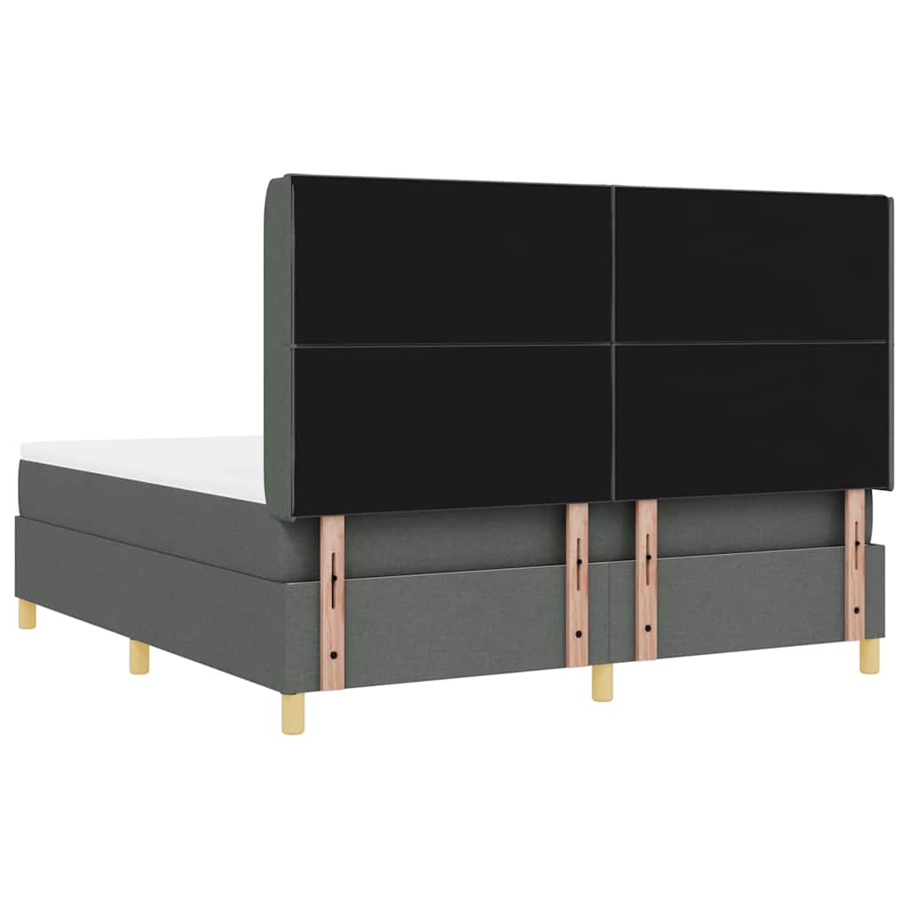vidaXL Κρεβάτι με ελατήρια με κεφαλάρι Γκρι 180 x 200 cm ύφασμα