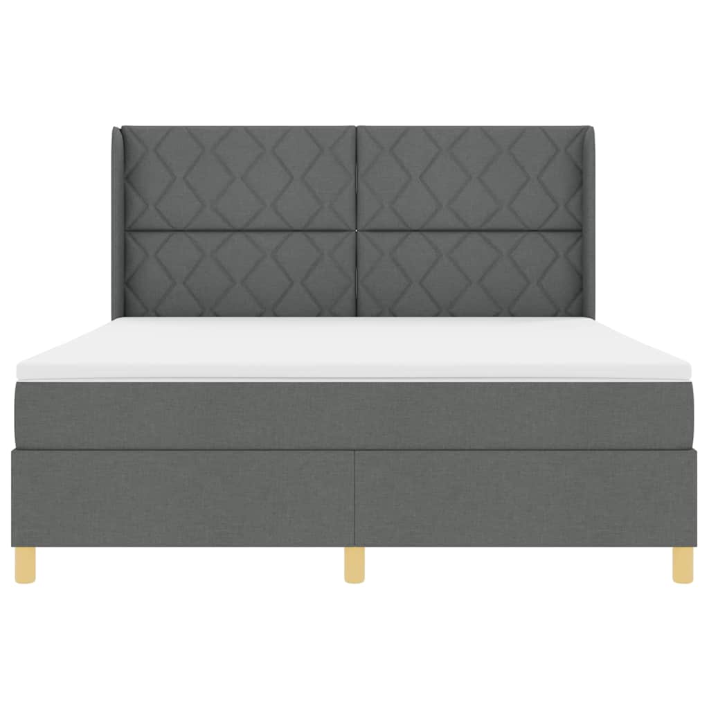 vidaXL Κρεβάτι με ελατήρια με κεφαλάρι Γκρι 180 x 200 cm ύφασμα