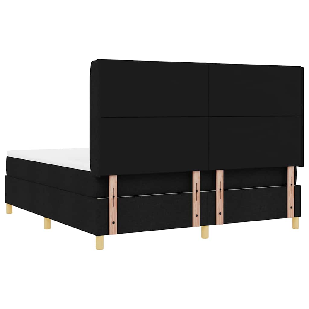 vidaXL Κρεβάτι με ελατήρια με κεφαλάρι Μαύρο 180 x 200 cm ύφασμα