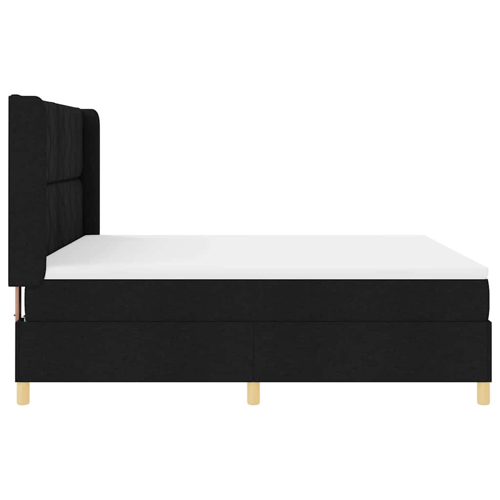 vidaXL Κρεβάτι με ελατήρια με κεφαλάρι Μαύρο 180 x 200 cm ύφασμα