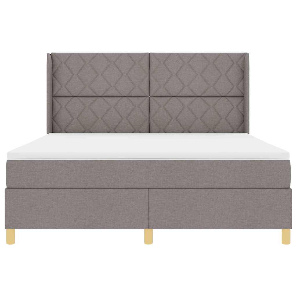 vidaXL Κρεβάτι με ελατήρια με κεφαλάρι Taupe 180 x 200 cm ύφασμα