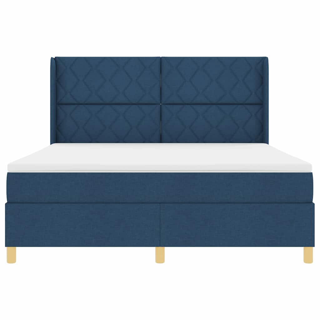 vidaXL Κρεβάτι με ελατήρια με κεφαλάρι Μπλε 180 x 200 cm ύφασμα