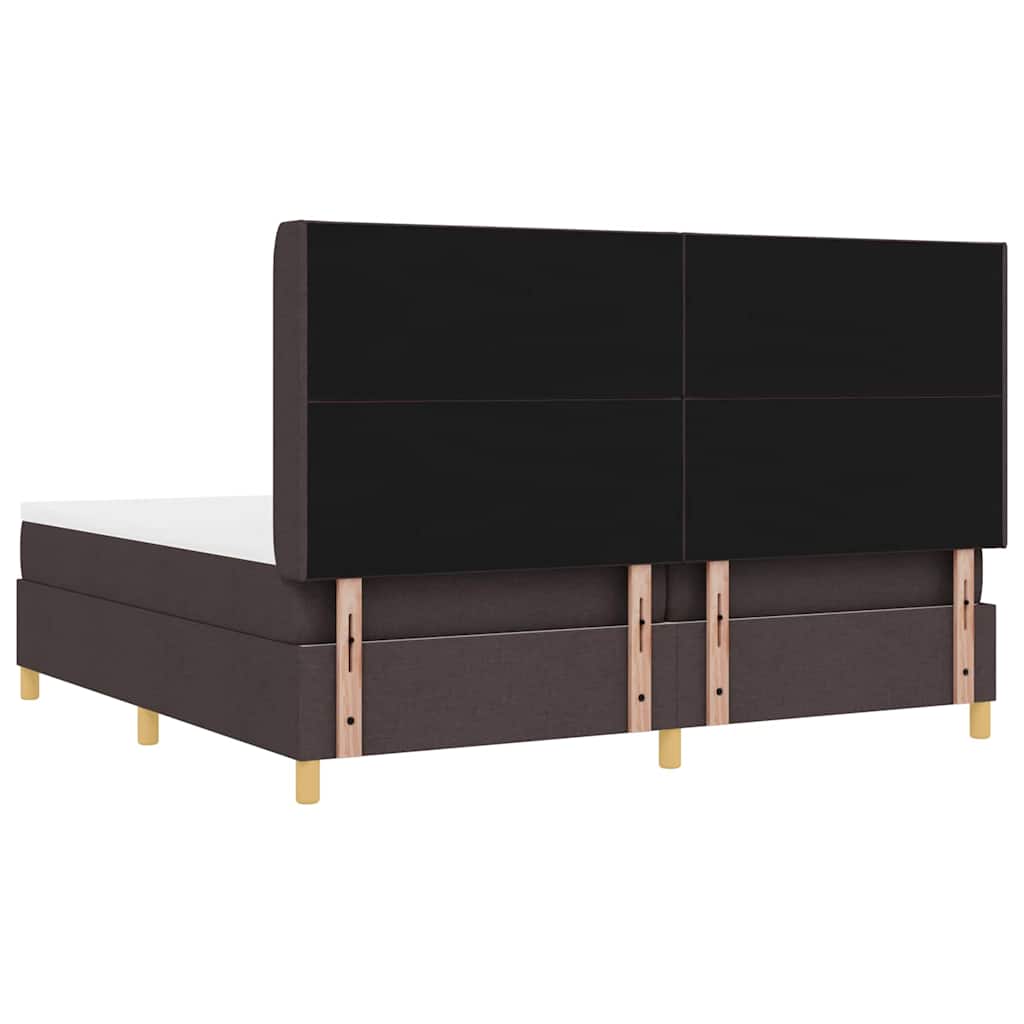 vidaXL Κρεβάτι με ελατήρια με κεφαλάρι Καφέ 200 x 200 cm ύφασμα