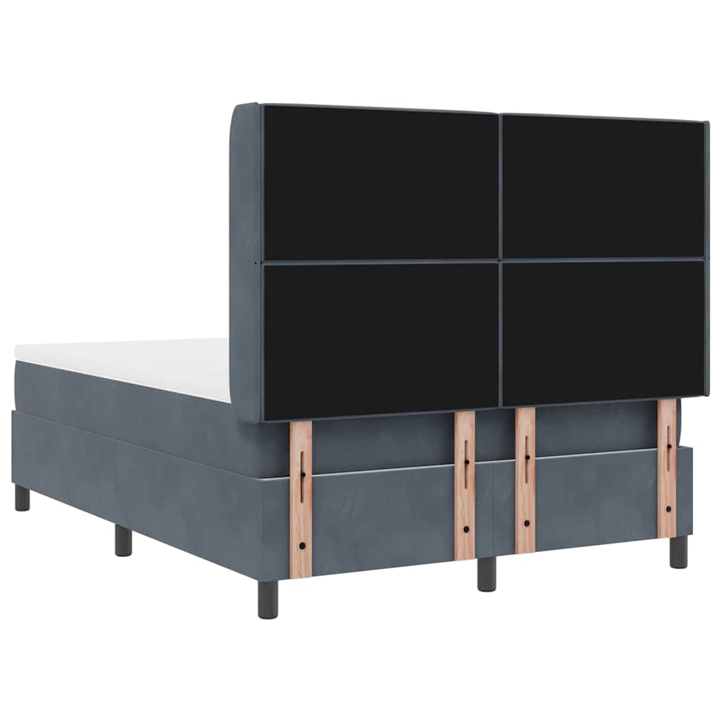 vidaXL Κρεβάτι με ελατήρια Σκούρο Γκρι 140 x 190 cm Βελούδο