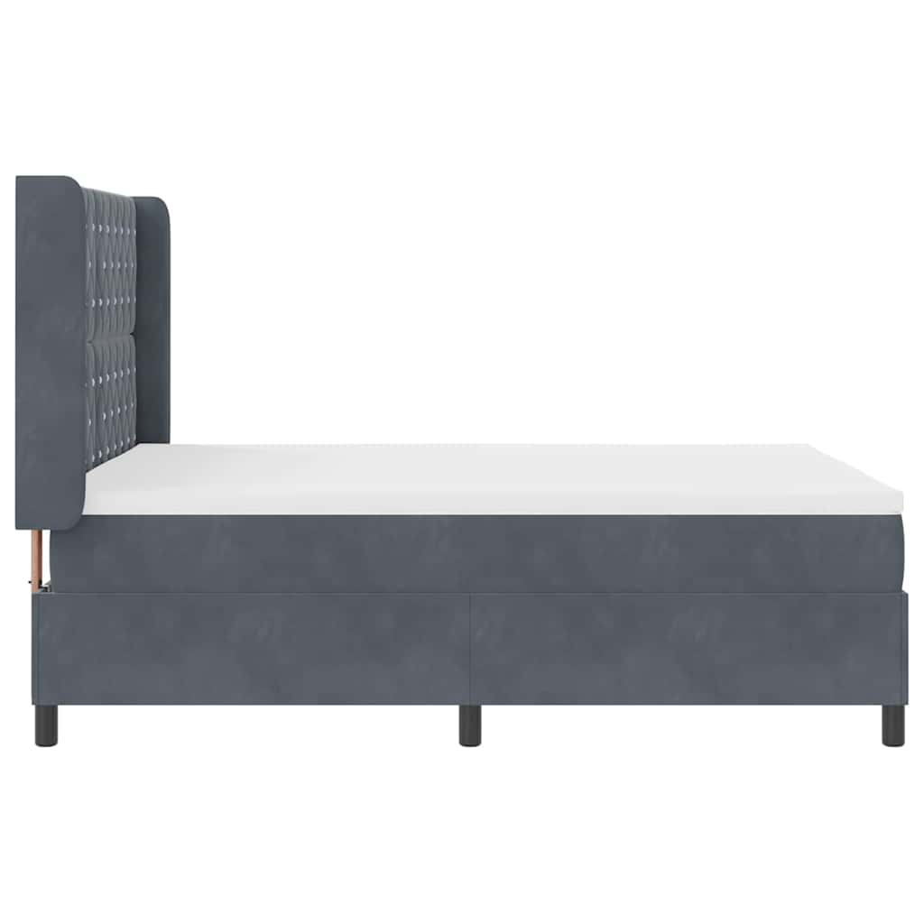 vidaXL Κρεβάτι με ελατήρια Σκούρο Γκρι 140 x 190 cm Βελούδο