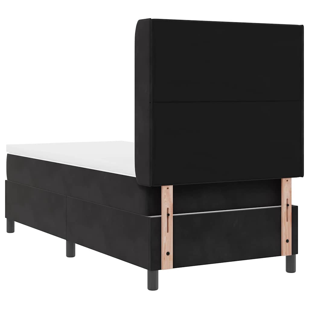 vidaXL Κρεβάτι με ελατήρια με κεφαλάρι Μαύρο 80 x 200 cm Βελούδο