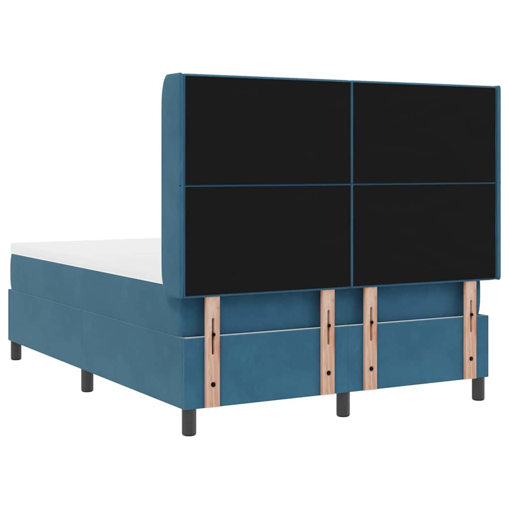 vidaXL Κρεβάτι με ελατήρια με κεφαλάρι Μπλε 160 x 200 cm Βελούδο