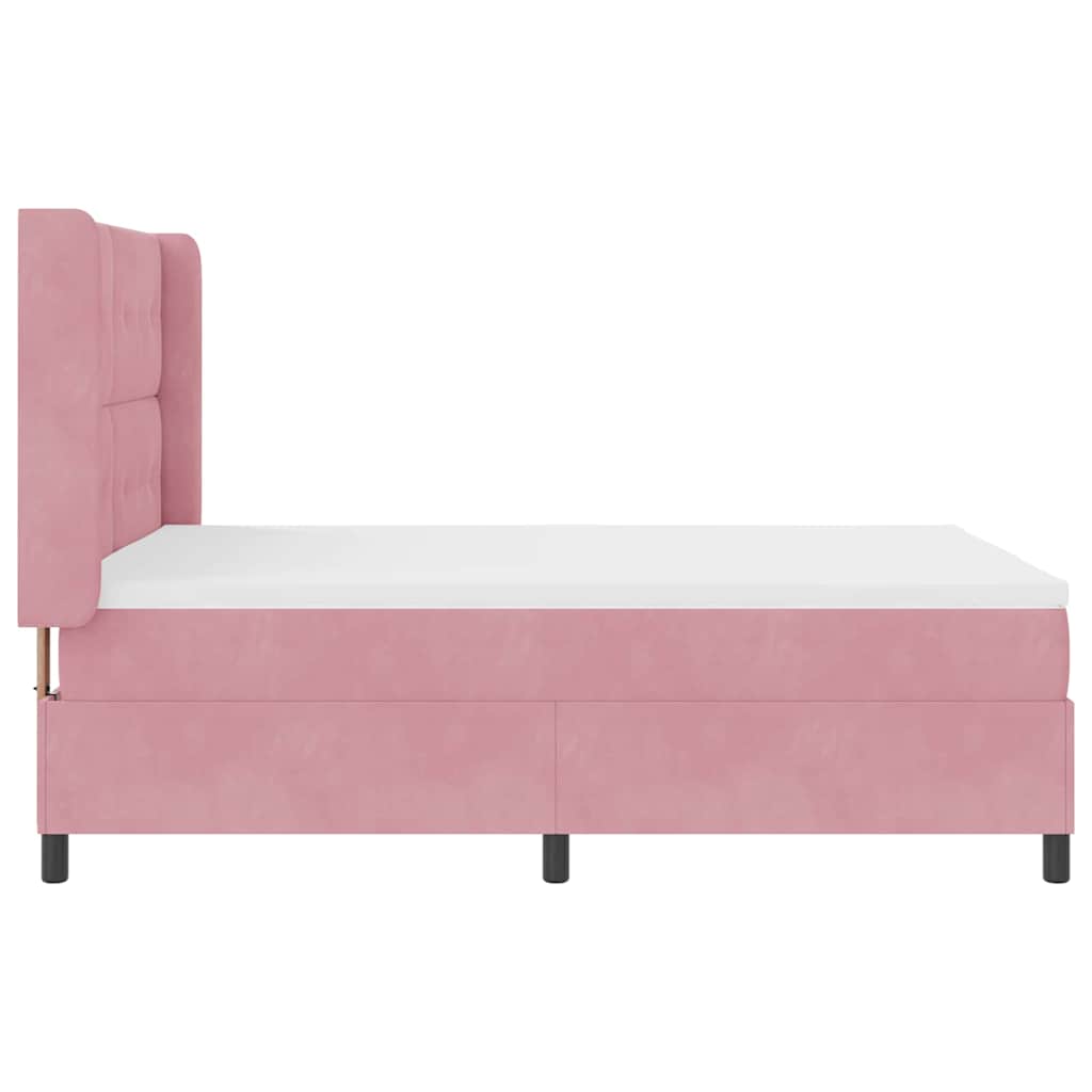 vidaXL Κρεβάτι με ελατήρια με κεφαλάρι Ροζ 160 x 200 cm Βελούδο