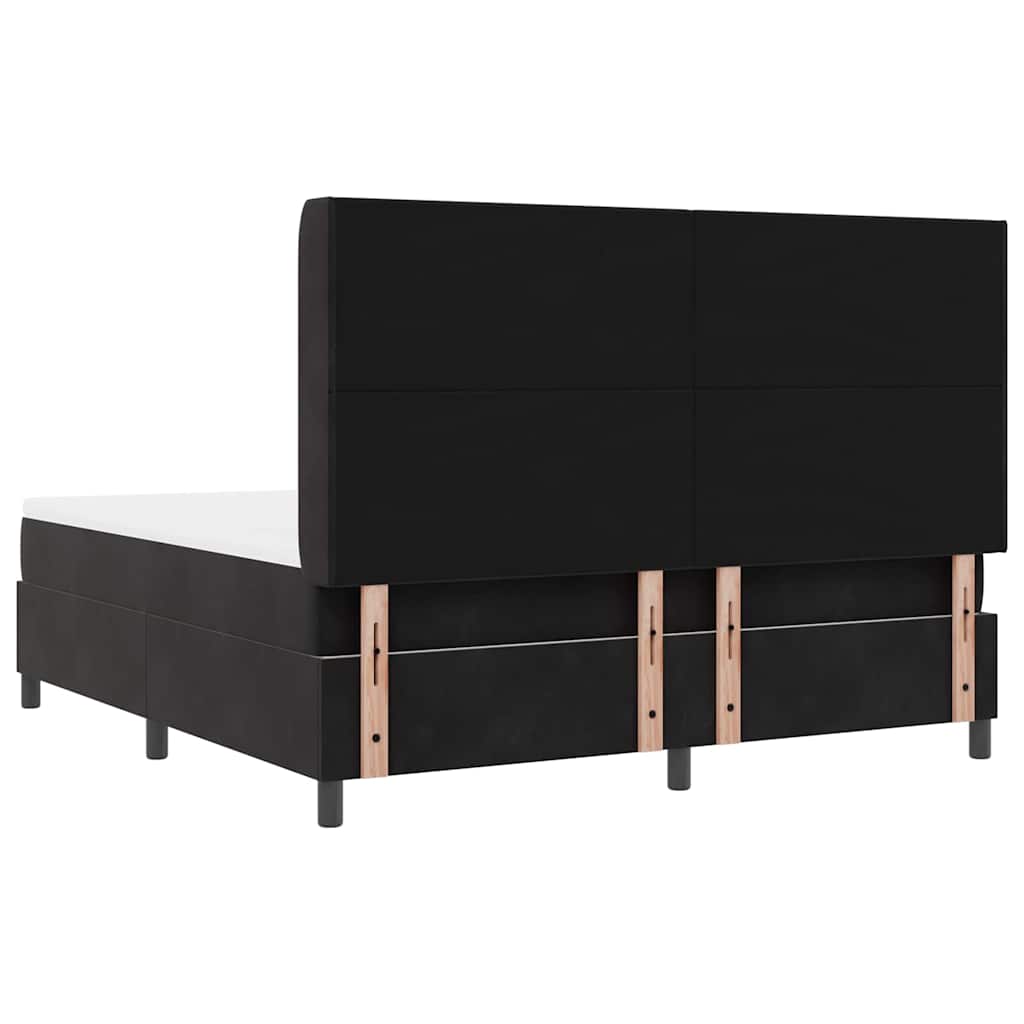 vidaXL Κρεβάτι με ελατήρια με κεφαλάρι Μαύρο 180 x 200 cm Βελούδο