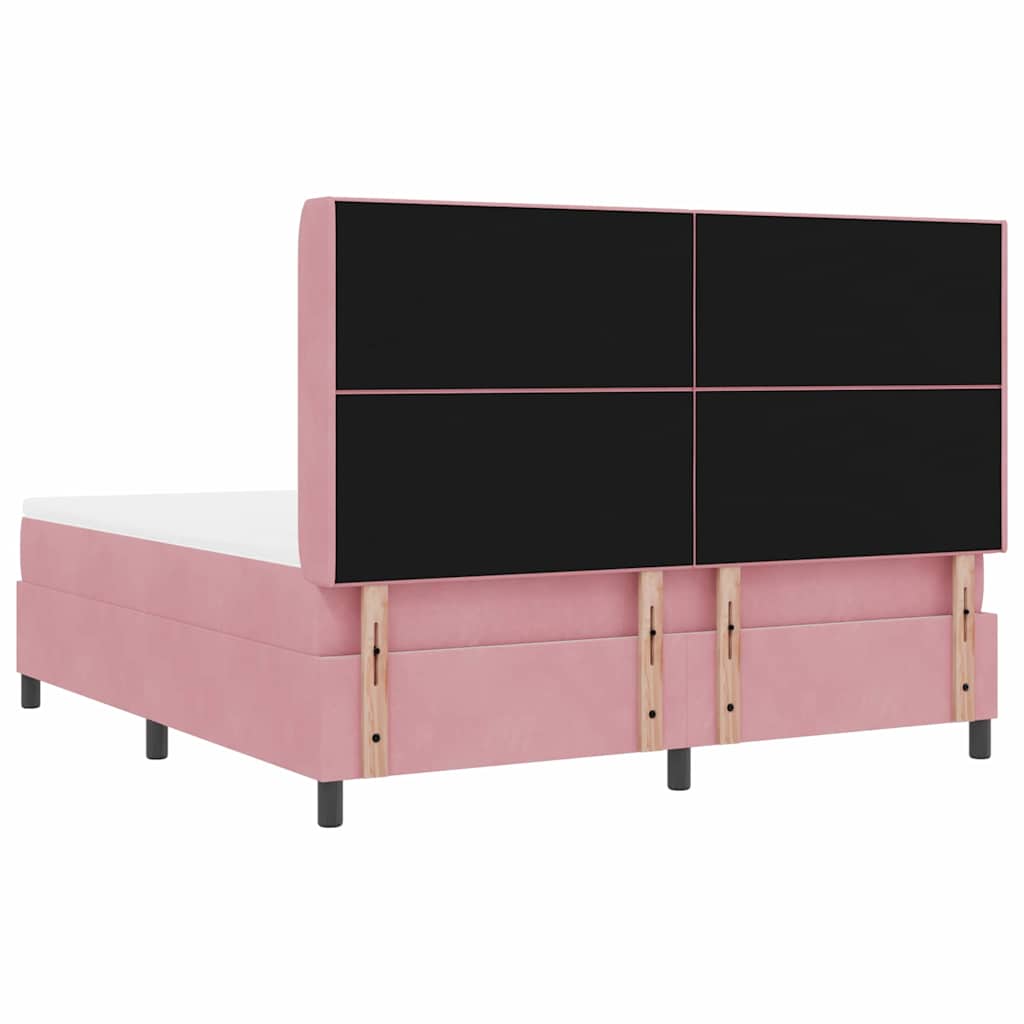 vidaXL Κρεβάτι με ελατήρια με κεφαλάρι Ροζ 180 x 200 cm Βελούδο