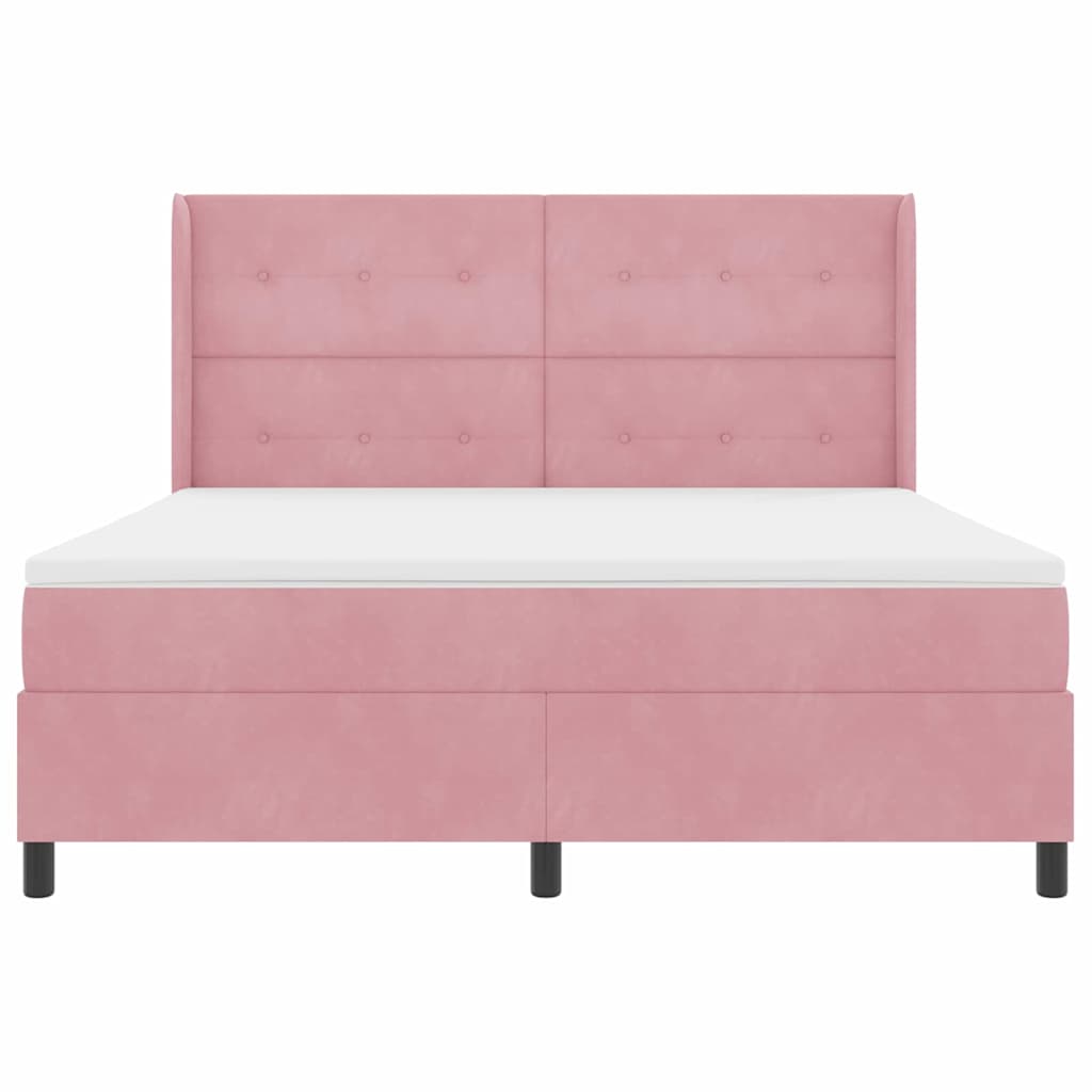 vidaXL Κρεβάτι με ελατήρια με κεφαλάρι Ροζ 180 x 200 cm Βελούδο