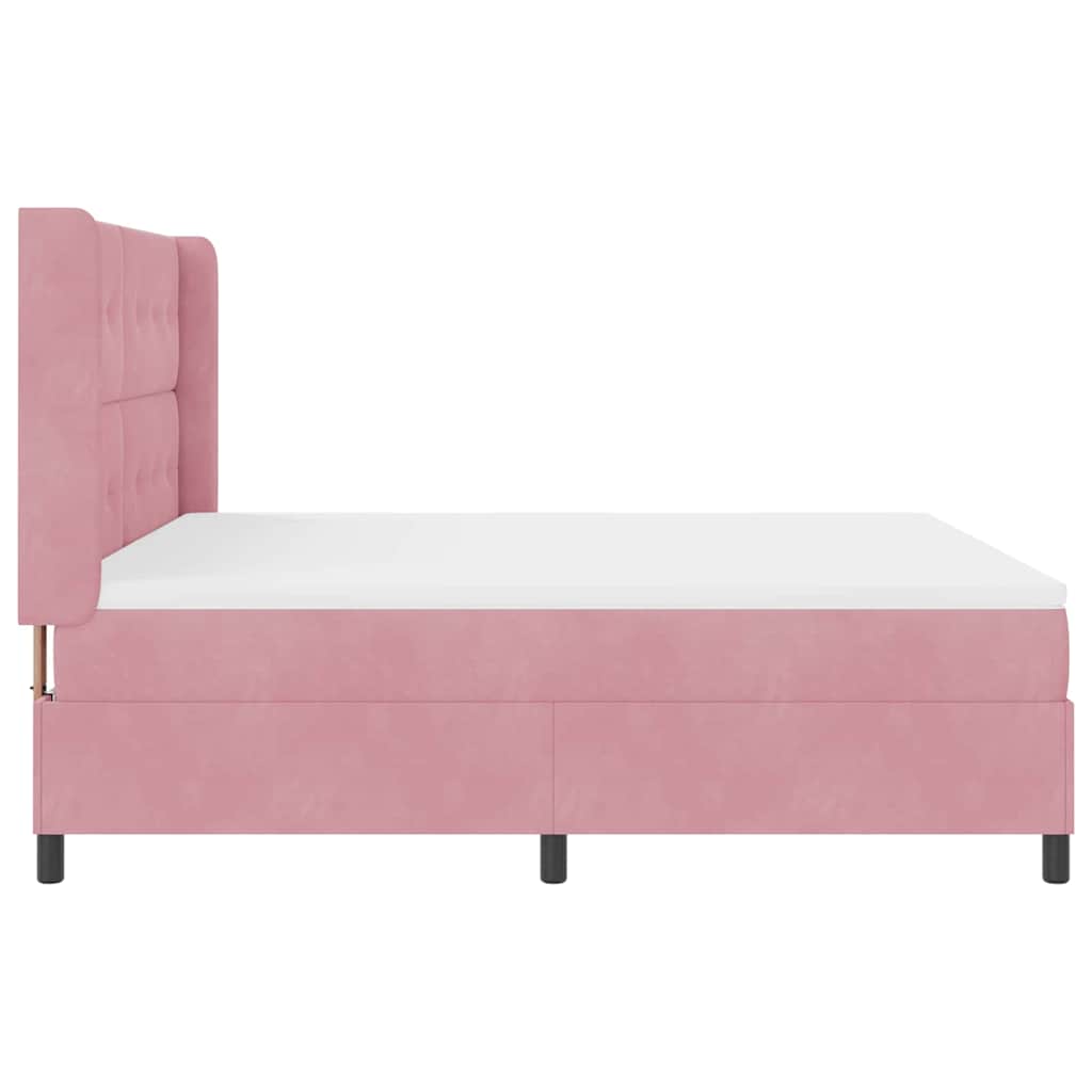 vidaXL Κρεβάτι με ελατήρια με κεφαλάρι Ροζ 180 x 200 cm Βελούδο