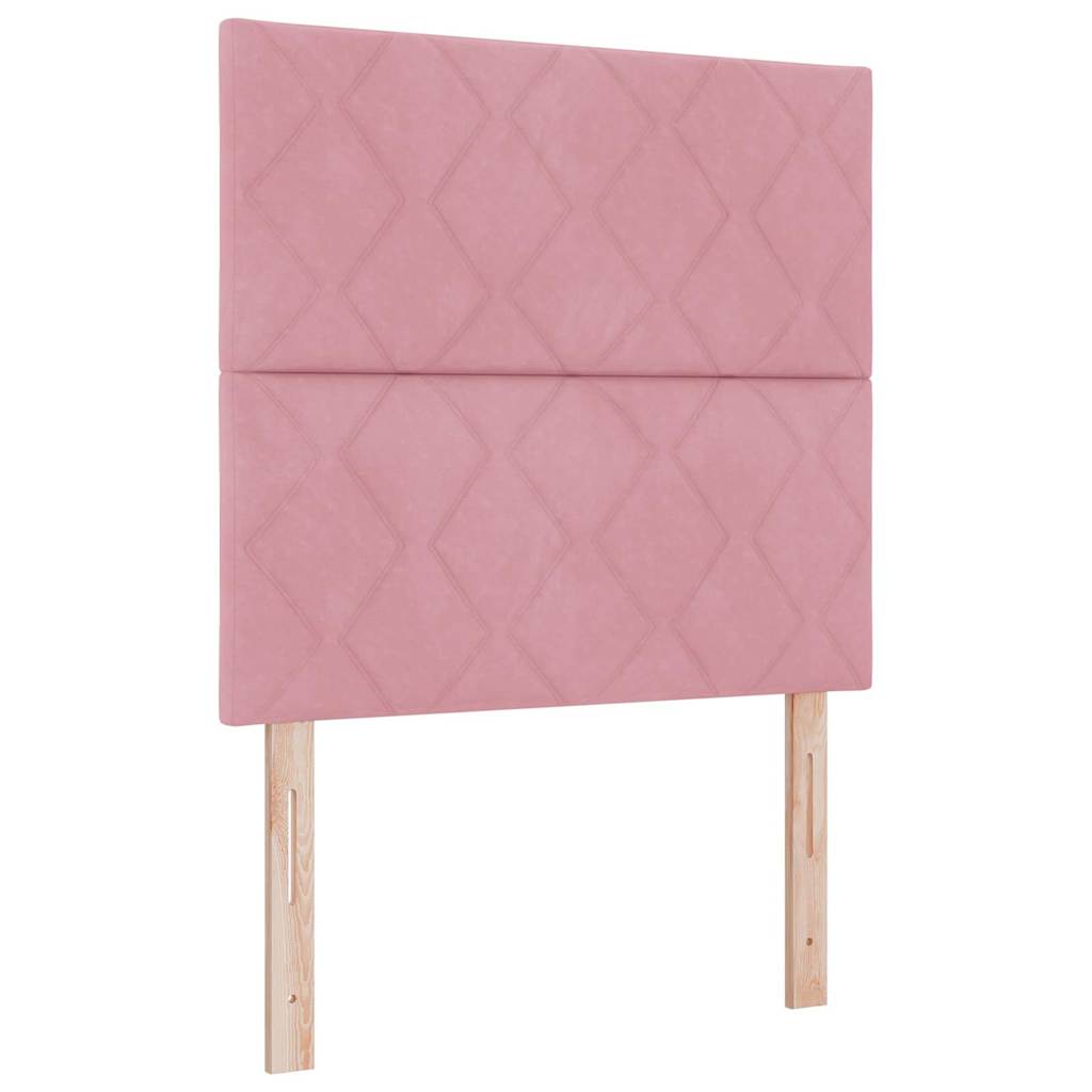 vidaXL Κρεβάτι με ελατήρια με κεφαλάρι Ροζ 90 x 190 cm Βελούδο