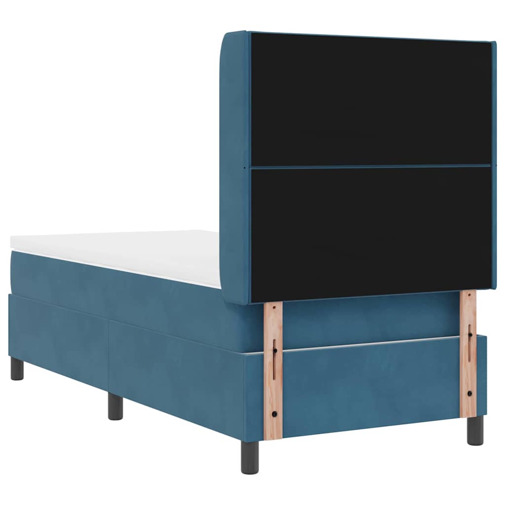 vidaXL Κρεβάτι με ελατήρια με κεφαλάρι Μπλε 90 x 200 cm Βελούδο
