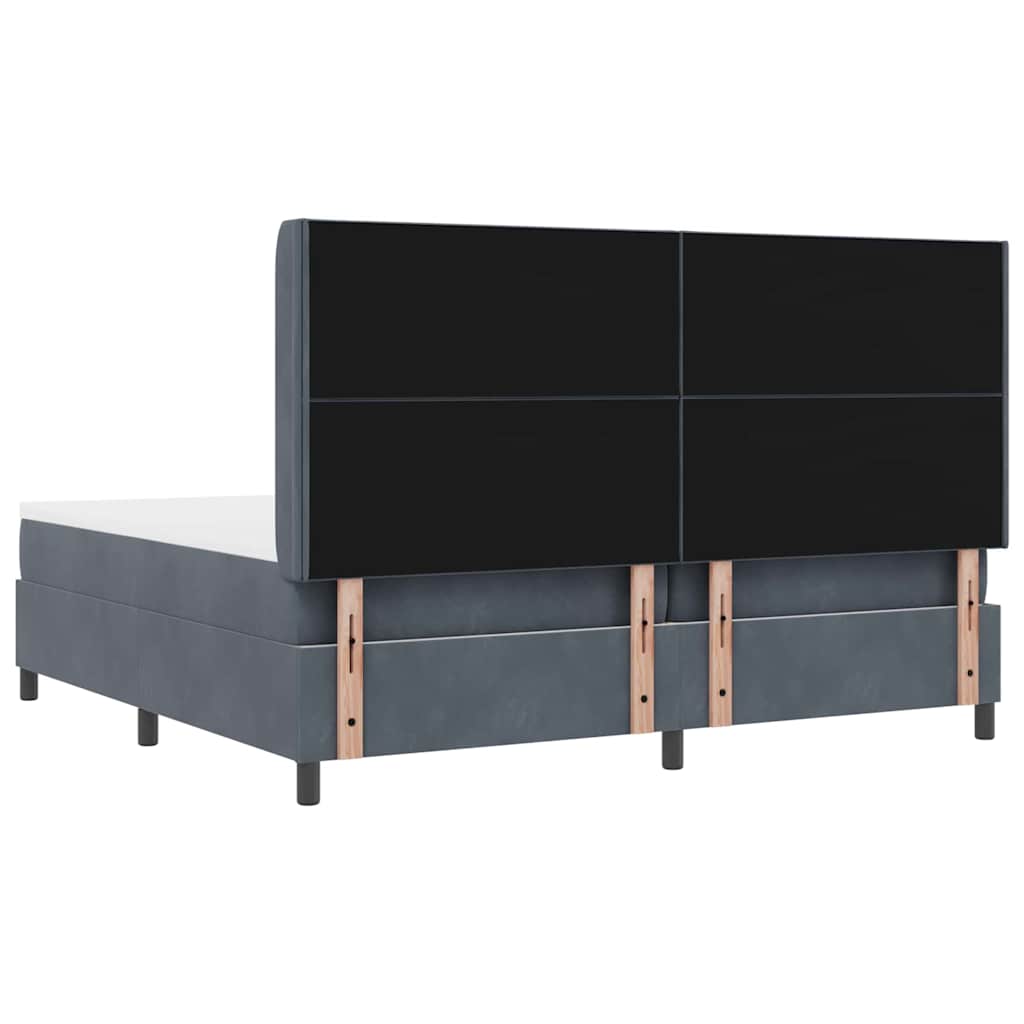 vidaXL Κρεβάτι με ελατήρια Σκούρο Γκρι 200 x 200 cm Βελούδο