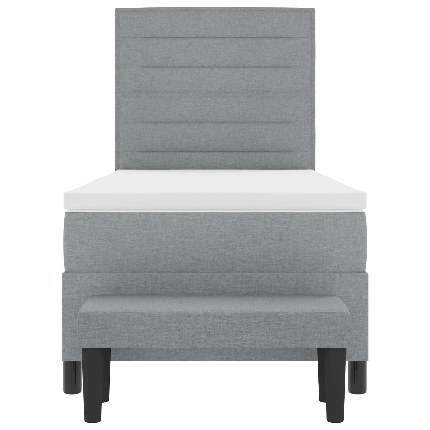 vidaXL Κρεβάτι με ελατήρια με στρώμα Ανοιχτό γκρι 80 x 200 cm ύφασμα