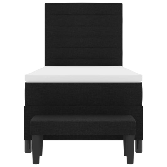 vidaXL Κρεβάτι με ελατήρια με μαξιλάρι Μαύρο 80 x 200 cm ύφασμα
