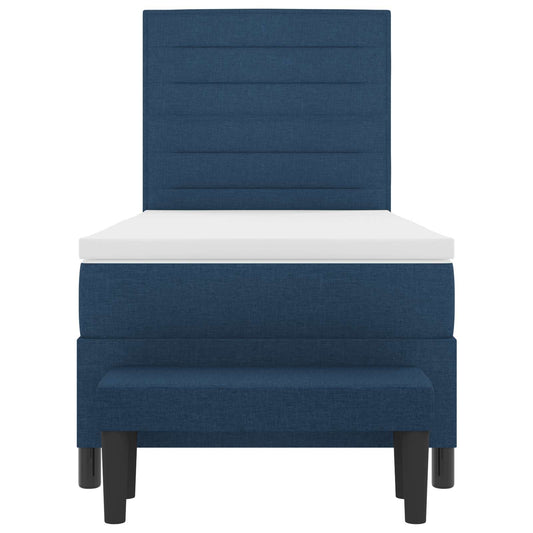 vidaXL Κρεβάτι με ελατήρια με κεφαλάρι Μπλε 80 x 200 cm ύφασμα