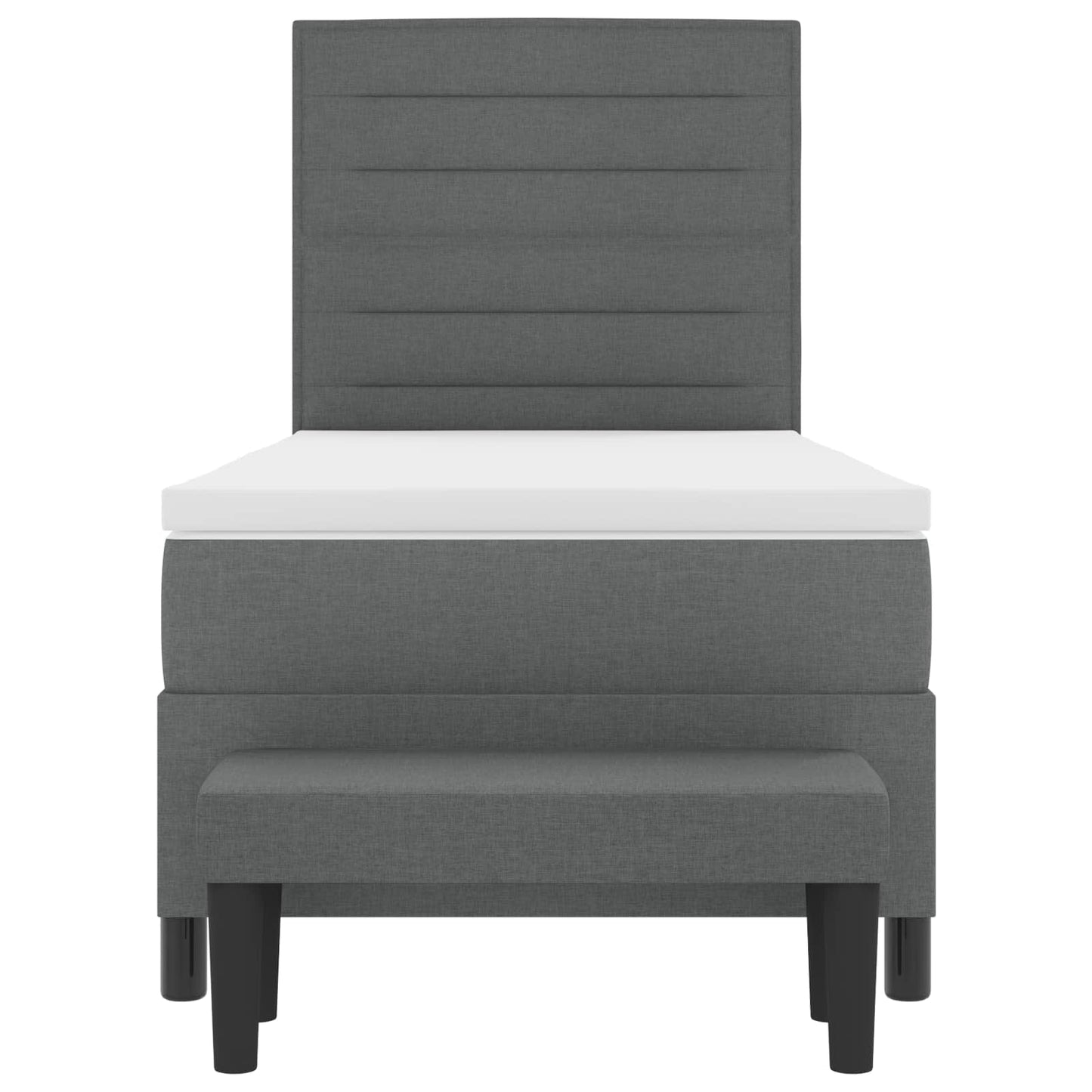 vidaXL Κρεβάτι με ελατήρια με στρώμα Σκούρο Γκρι 90 x 190 cm ύφασμα