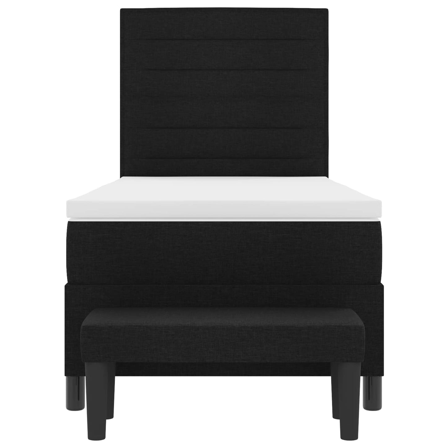 vidaXL Κρεβάτι με ελατήρια με κεφαλάρι Μαύρο 90 x 190 cm ύφασμα