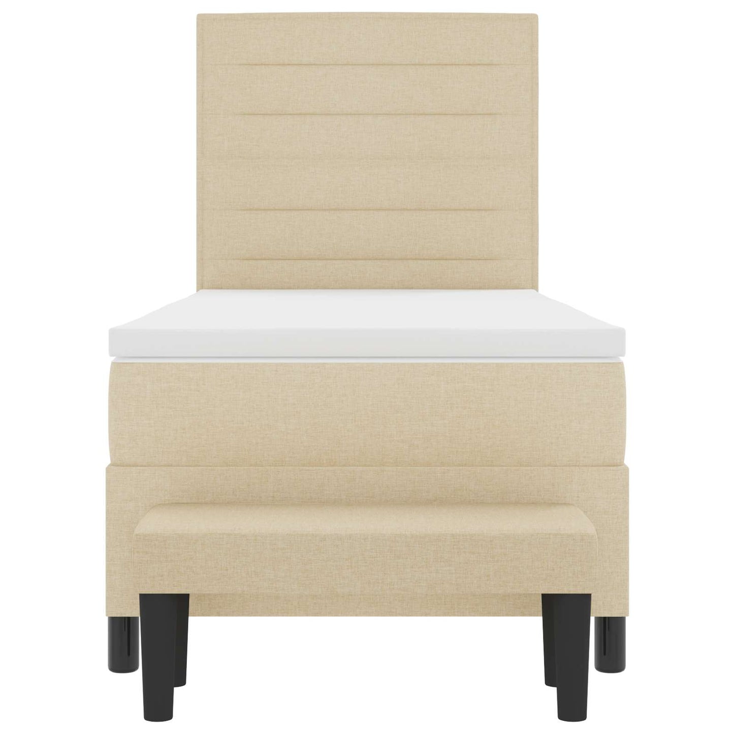 vidaXL Κρεβάτι με ελατήρια με στρώμα Κρεμ 90 x 190 cm ύφασμα