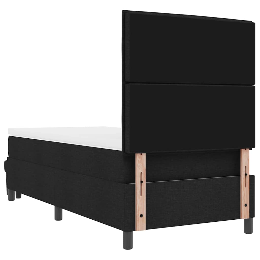 vidaXL Κρεβάτι με ελατήρια με μαξιλάρι Μαύρο 90 x 200 cm ύφασμα