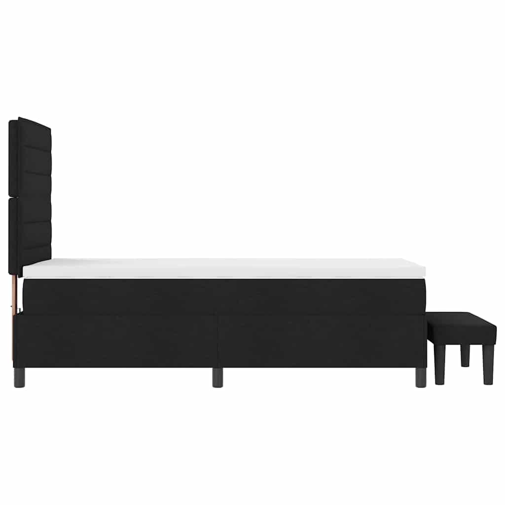 vidaXL Κρεβάτι με ελατήρια με μαξιλάρι Μαύρο 90 x 200 cm ύφασμα