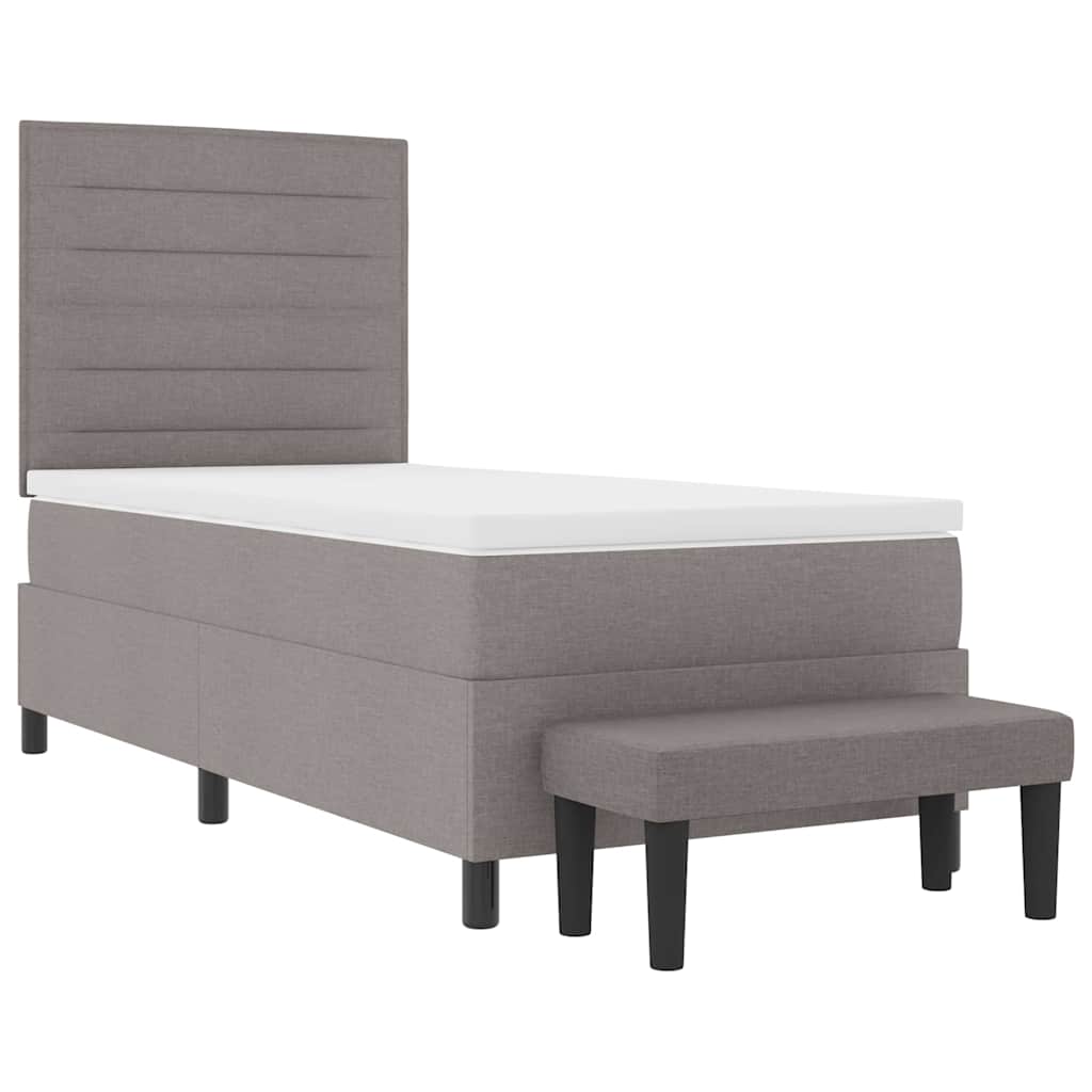 vidaXL Κρεβάτι με ελατήρια με στρώμα Taupe 90 x 200 cm ύφασμα