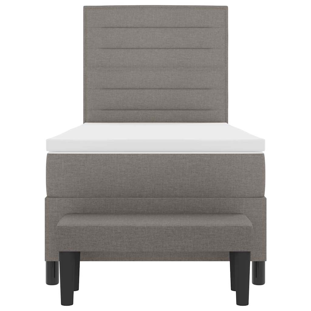 vidaXL Κρεβάτι με ελατήρια με στρώμα Taupe 90 x 200 cm ύφασμα