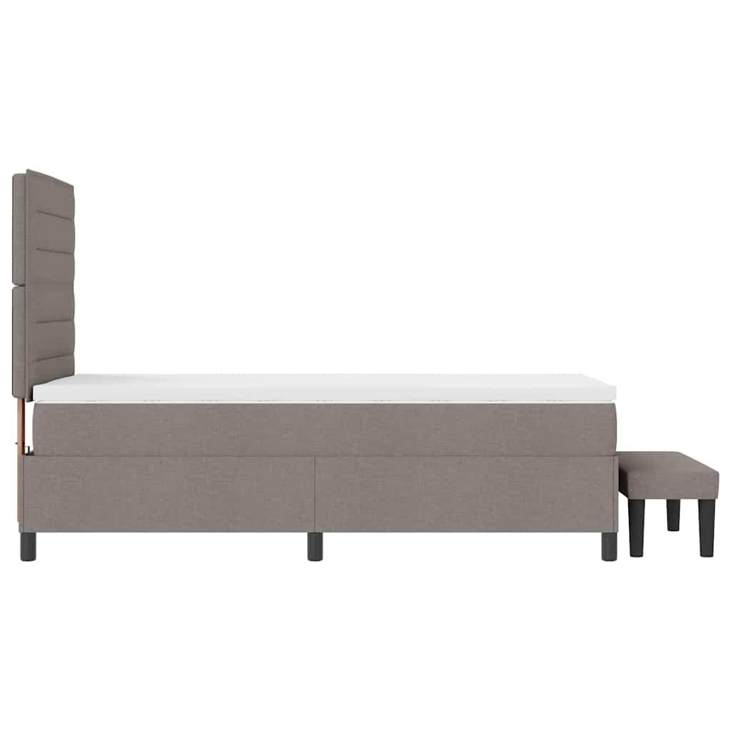 vidaXL Κρεβάτι με ελατήρια με στρώμα Taupe 90 x 200 cm ύφασμα