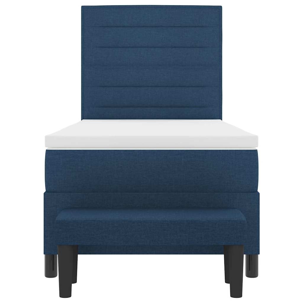 vidaXL Κρεβάτι με ελατήρια με στρώμα Μπλε 90 x 200 cm ύφασμα