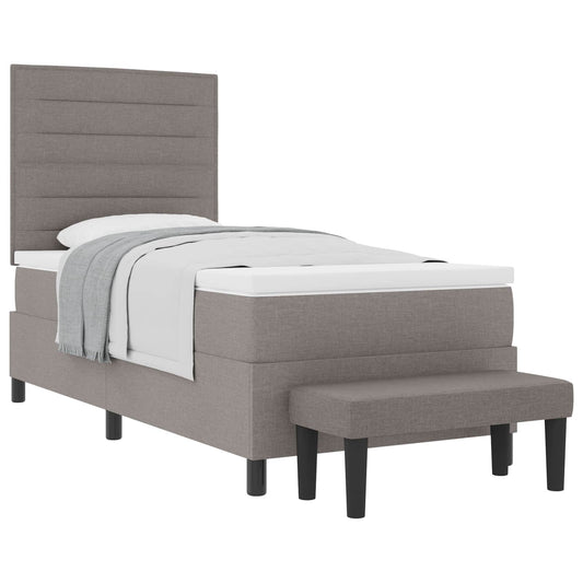 vidaXL Κρεβάτι με ελατήρια με κεφαλάρι Taupe 100 x 200 cm ύφασμα