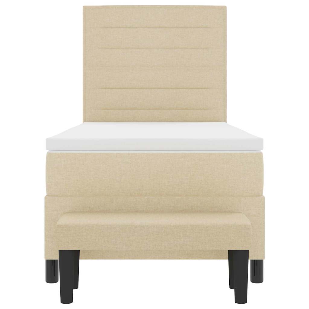 vidaXL Κρεβάτι με ελατήρια με στρώμα Κρεμ 100 x 200 cm ύφασμα