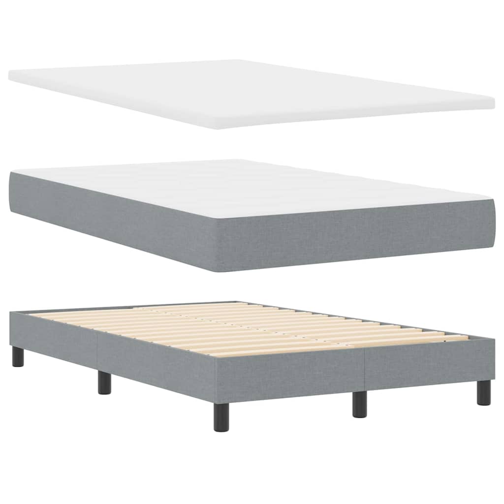 vidaXL Κρεβάτι με ελατήρια Ανοιχτό γκρι 120 x 190 cm ύφασμα