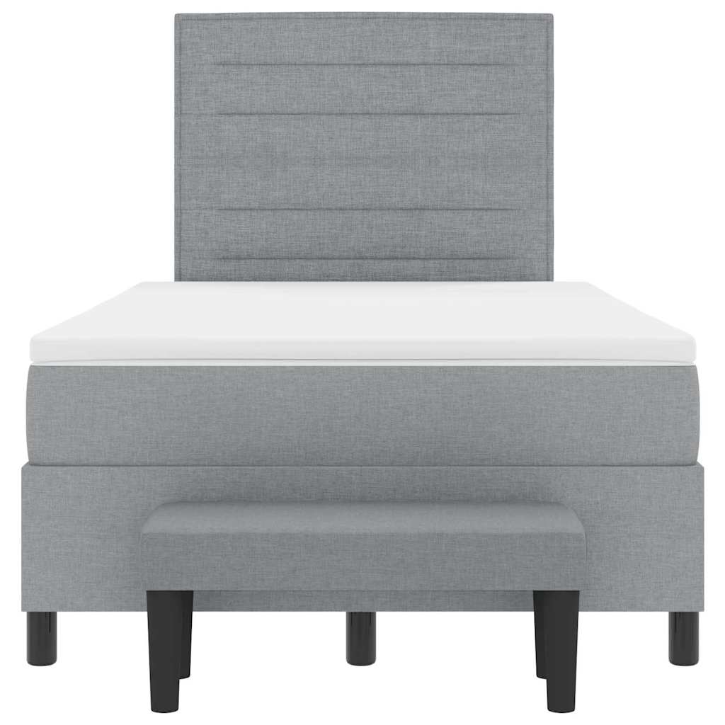 vidaXL Κρεβάτι με ελατήρια Ανοιχτό γκρι 120 x 190 cm ύφασμα