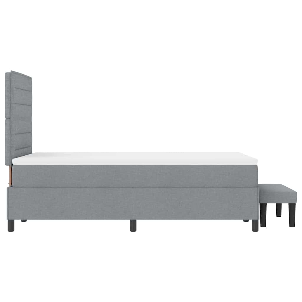 vidaXL Κρεβάτι με ελατήρια Ανοιχτό γκρι 120 x 190 cm ύφασμα