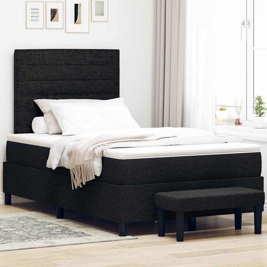 vidaXL Κρεβάτι με ελατήρια με κεφαλάρι Μαύρο 120 x 190 cm ύφασμα
