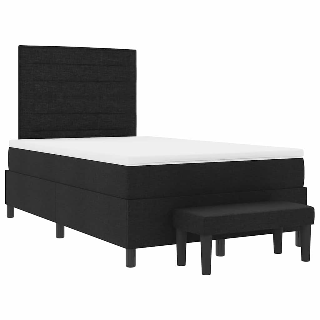vidaXL Κρεβάτι με ελατήρια με κεφαλάρι Μαύρο 120 x 190 cm ύφασμα