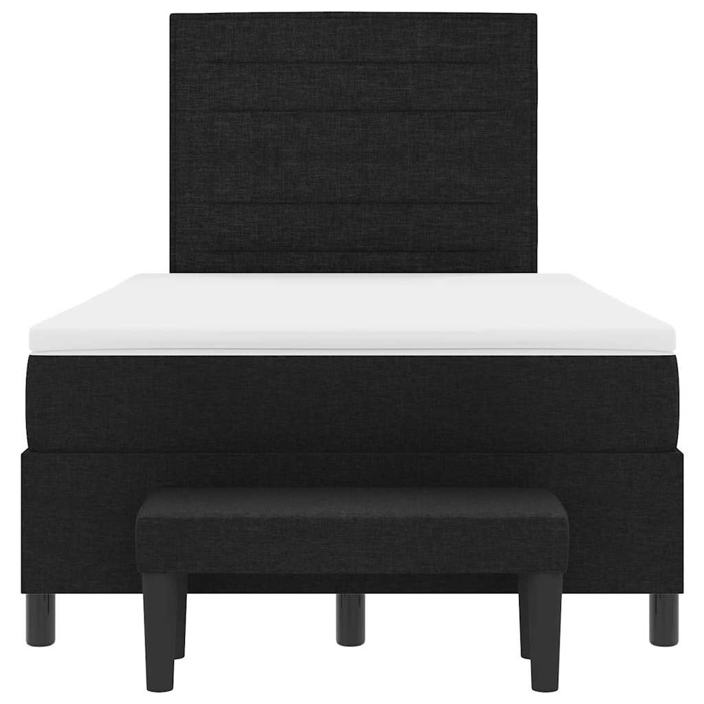 vidaXL Κρεβάτι με ελατήρια με κεφαλάρι Μαύρο 120 x 200 cm ύφασμα